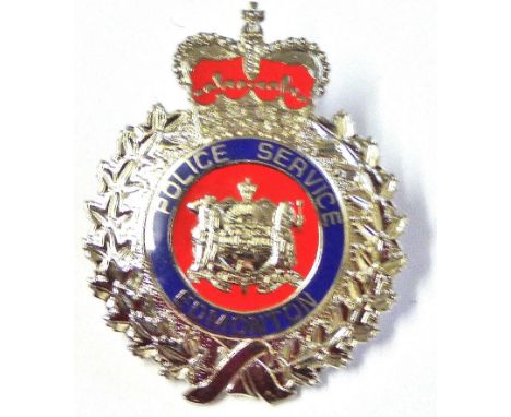 Canadian Edmonton Police Service cap badge, (staybright, enamel) 