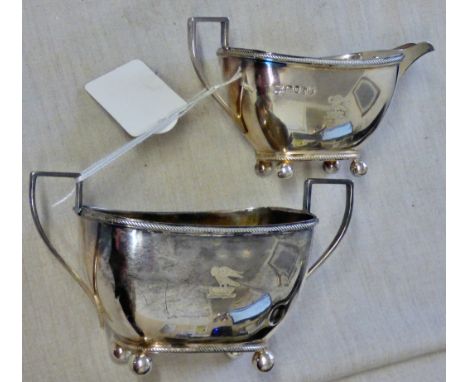 Silver Sugar Bowl with two handles, maker Edward Hutton hallmarked 1883 London, approx 9cm x 6.5cm - 7cm high, 110 grams,-Sil