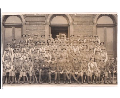 Royal Engineers WWI-m/s 66 party T.B.R.E in tin helmets - a fine RP postcard