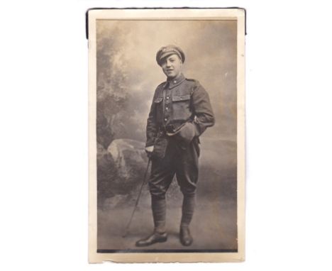 Army Service Corps WWI- RP postcard, a soldier with some character