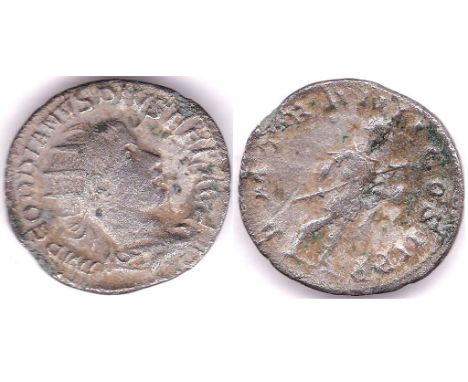 Roman Gordian III Antoninanvs (238-44), Silver Den. R PMTRP III Cos II P.P Emperor Standing right