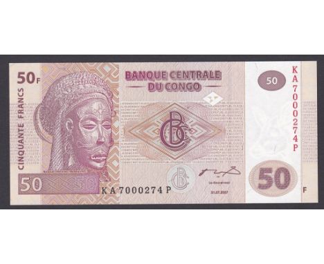 Congo (Dem. R.) 2007 50 Francs P91A, UNC.