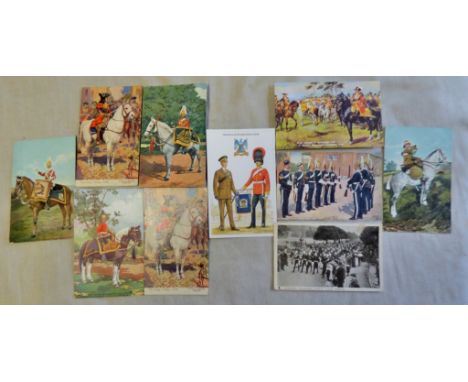 Dragoons RP and Artist Postcards including: The King's Army 1705, Tuck's, Valentines Oilettes etc. (10)