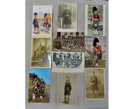 Argyll and Sutherland Highlanders WWI RP portrait postcards, Piper, Groups etc. 