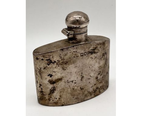 A hallmarked silver hip flask, weight 108.4g