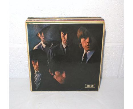 Fourteen 12" vinyl records comprising of The Rolling Stones No. 2 with unboxed Decca logo on red mono label and original inne