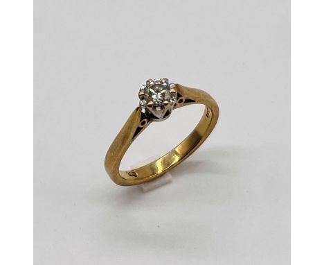 A 9ct gold diamond solitaire ring
