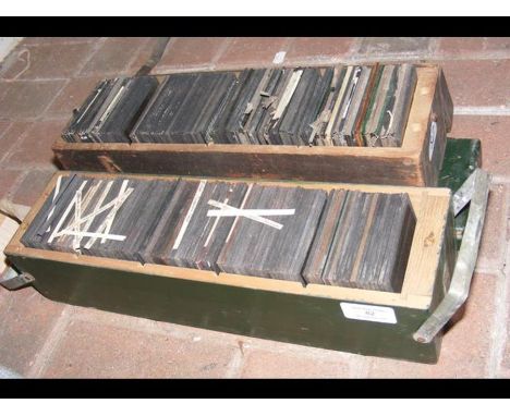 A wooden box of collectable magic lantern slides and one otherCONDITION REPORTVarious slides. See images.