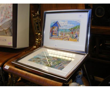 A Limited Edition print 43/75 entitled 'Ventnor Crabs' by Maria Ward, together with another Limited Edition print of Ventnor 