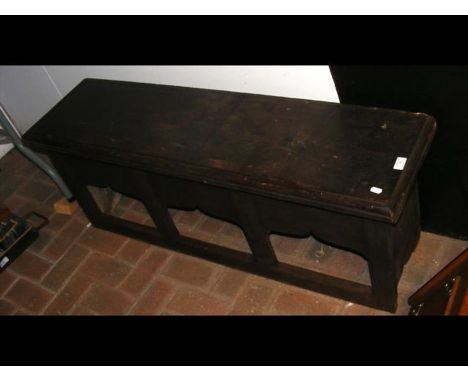 A rustic oak benchCONDITION REPORT.
