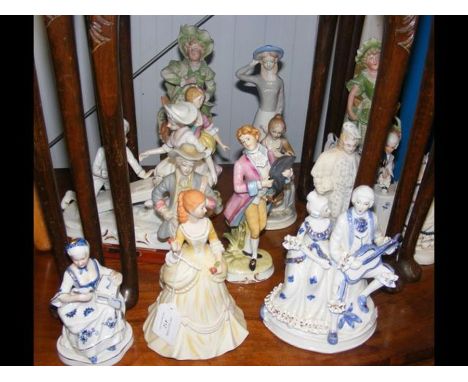 A collection of ceramic figures 