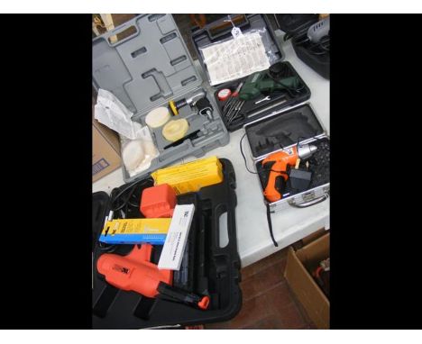 A boxed new soldering gun, together with other new boxed tools 