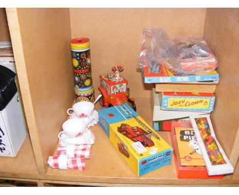 A Corgi Chipperfields Circus Crane Truck - 1121, together with vintage games, etc. 