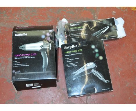 POLICE > Babyliss Turbo Power 2200 hairdryer and Babyliss Pro 230 Ceramic straighteners. [NO RESERVE]  [VAT ON HAMMER PRICE]