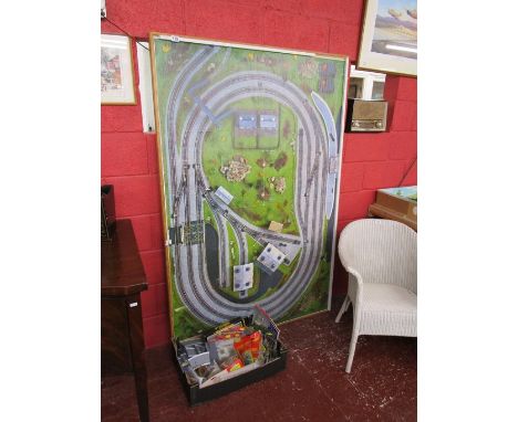 Large model train track base and box of railway architecture etc