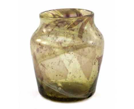 Christopher Dresser for James Couper and Sons, a small Liberty and Co., Clutha glass vase, circa 1890, shouldered form, opaqu