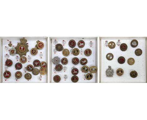 Collection of reproduction military cap badges, various regiments  **most identified by the vendor from Kipling &amp; King 'H