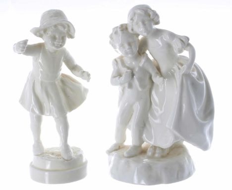 Royal Worcester - 'Sister' figure, in white, model no. 3149, modelled by E.G Doughty, factory stamp to the underside, 7" high