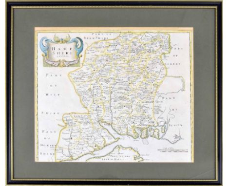 Robert Morden (1650-1703) - 'Hampshire' inscribed with the county name and the cartographer's name within a decorative cartou