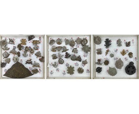Collection of reproduction military cap badges, various regiments/corps etc.  **most identified by the vendor from Kipling &a