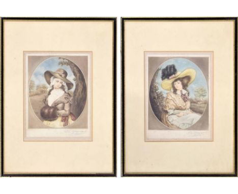 A* Gaymard after Thomas Gainsborough -&nbsp;portrait of an elegantly dressed young lady standing three-quarter length beside 