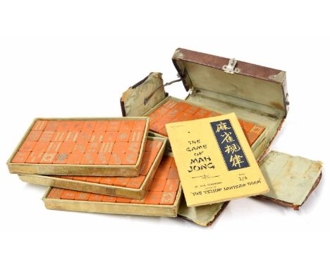 Chinese Mah Jong set, in leather case branded 'The Wing On Co. Ltd, Ivory Dept. Shanghai' 