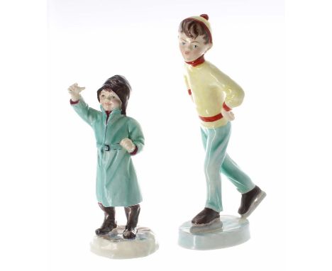 Royal Worcester - 'February' porcelain figure, model no. 3453 modelled by F.G Doughty, factory stamp to the underside, 6.5" h