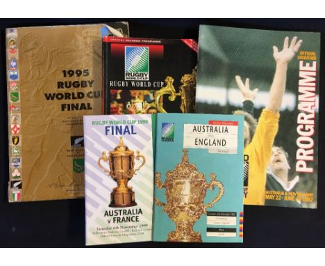Collection of Rugby World Cup Final programmes from 1987 - 1999 to incl 1987 Inaugural RWC group stage programme (Australia a