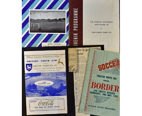 1958 Preston North End v South African XI Football Programme and Wallet dated 7 June together with a brown wallet with gold g