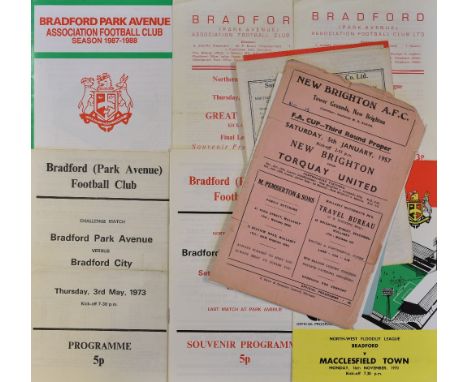 Collection of football programmes 1956/57 New Brighton v Torquay United (FAC) 5 January 1957, 1974/75 v Porthmadog (FAC), awa