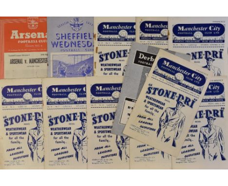 1952/53 Manchester City home football programmes v Liverpool, Burnley, WBA, Cardiff City, Bolton Wanderers, Swindon Town (FAC