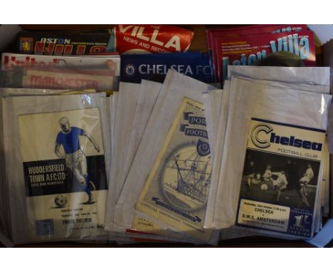 Collection of football programmes with content of Chelsea, Manchester United Aston Villa plus other clubs from 1960's onwards