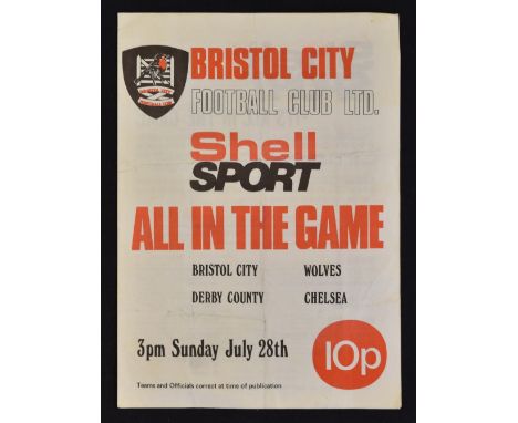 1976 Bristol City 'All in the game' Football Programme sponsored by Shell Sport and broadcast by HTV featuring four football 