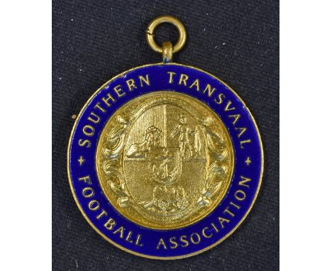 1937 Aberdeen Football Tour to South Africa Enamel Medal the obverse with Southern Transvaal Football Association, the revers