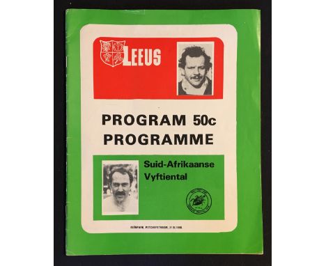 1980 British & Irish Lions Rugby South Africa tour programme - v S.A. Invitation XV, 40pp large issue (G) 