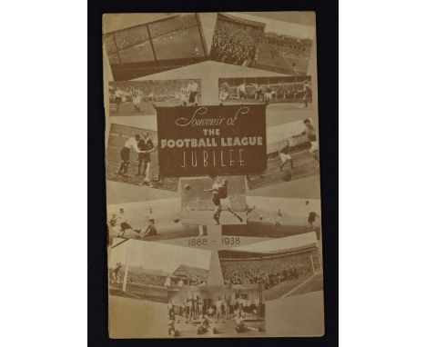 1938/39 Football League jubilee final Football Programme Arsenal v Tottenham Hotspur at Highbury 20 August 1938. Good. 