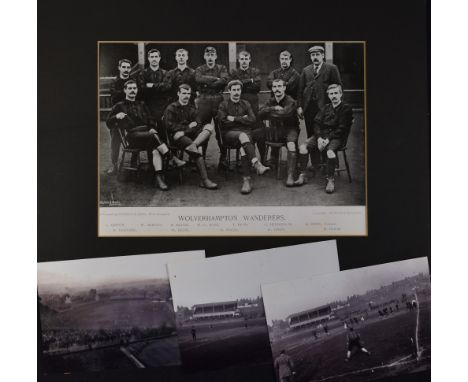 Framed, and glazed montage of 1893 FA Cup Winners at Fallowfield, Manchester, Wolverhampton Wanderers team players head & sho