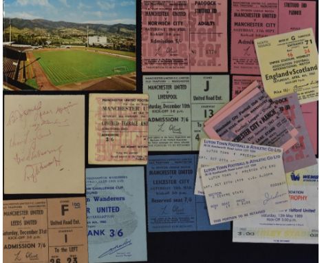 Manchester United home football match tickets to include 1964/65 v Burnley (FAC), Wolverhampton Wanderers (away-FAC), 1966/67