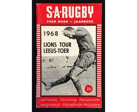 1968 Lions tour to South Africa Rugby yearbook - 52pp, with 8pp 3rd test South Africa v British Lions 3rd test programme to t
