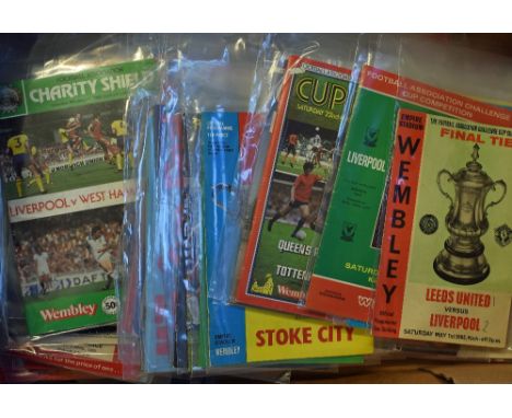 Assorted Football programmes to include FA Cup Finals 1965, 1974, 1982, 1984, football league cup finals 1972, 1979, 1981, 19