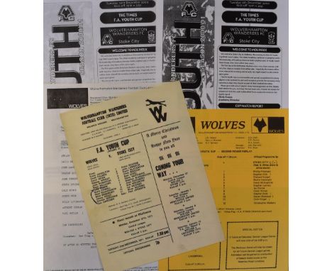 1971/72 Wolverhampton Wanderers Youth v Stoke City Youth Football Programme 1971/72, 1980/81, 1981/82, 2000/01 (December 5 po