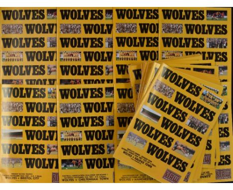 1987/88 Division 4 Wolverhampton Wanderers home football programmes to include full league season including Littlewoods Cup, 