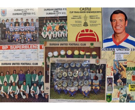 Durban United and Durban City Football Ephemera to include Castle Cup Final Programme 1972 1969 Durban United Autographs, Dur