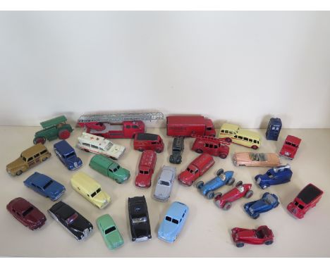 30 vintage Dinky toys from 1950s and 1960s, all play worn but some models with repairs, see images for details 