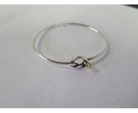 A silver and 18ct gold Tiffany &amp; co bangle, approx 6.7g, slightly misshapen, see images 