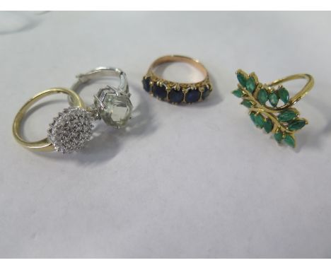 A 14ct gold ring, size R, approx 4 grams, a silver gilt ring, and a gold ring, tests to approx 10ct, approx 4.2 grams 