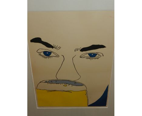 Jacob Zekveld (Dutch, 1945-2002), 'Beer Drinker', lithograph on paper, signed in pencil lower left, limited edition 167/190 H