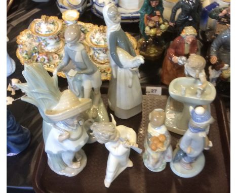 Seven Lladro figures all marked and in good condition
