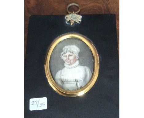 Oval portrait miniature of a lady of character