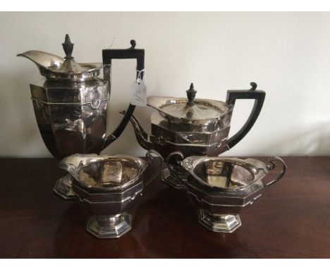 Four piece silver tea service Sheffield 1914 49ozs